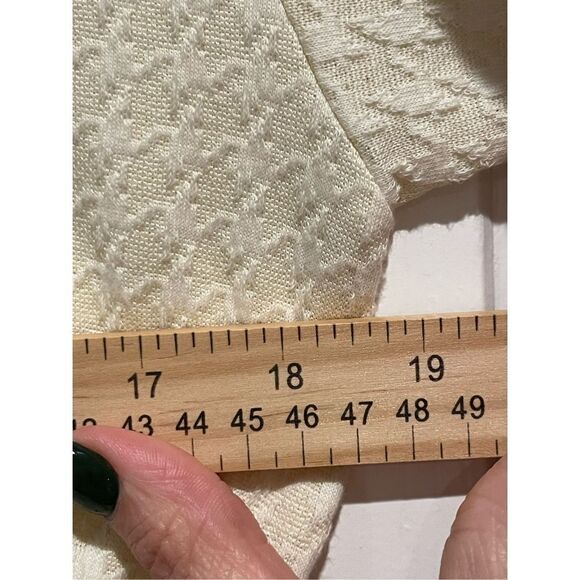 NWOT Bershka Belted Cream Houndstooth Short Sleeve Shirt Mini Dress Size Small - Picture 11 of 15